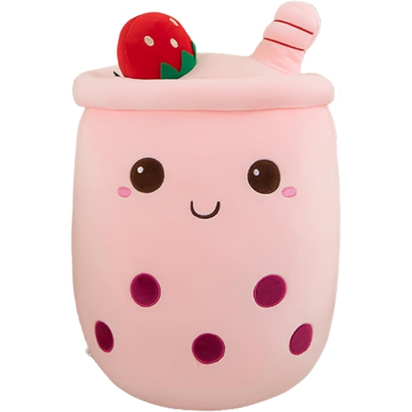 (Pink, 24cm) Bubble Tea Plush Pillow, Cute Boba Plush Toy Suitable for Boba Lovers