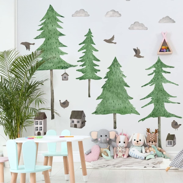 children's wall stickers JUNGLE TREE Green (120x90 cm) I ani