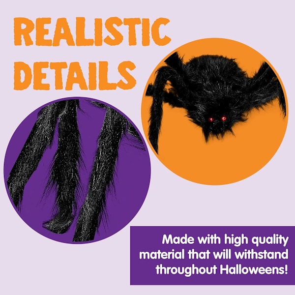 2 Pakkaa 4 Jalkaa Halloween Hämähäkkikoristeita Ulkokäyttöön, Halloween Jättihämähäkit Ulkokoristeeksi