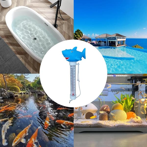 Pooltermometer, flytande termometer med snöre, pool- och spatermometer, trådlös pooltermometer-boj för inomhus- och utomhusbruk