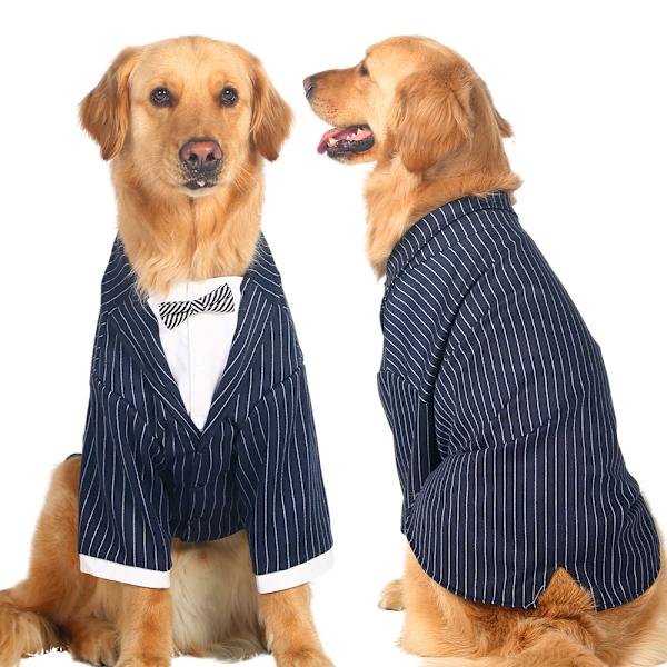 Hundesmokingsett Hunder Formell Smoking KJÆLEDYR Bryllupsfest Kostyme Sløyfe Skjorte for Bryllup Halloween Fødsel