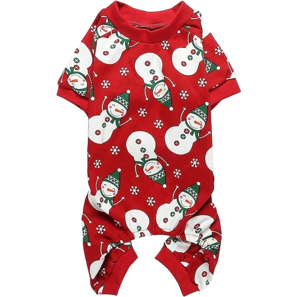 Söta små husdjurshundar pyjamas kläder snögubbe röd snöflinga jul husdjur kläder halloween jul