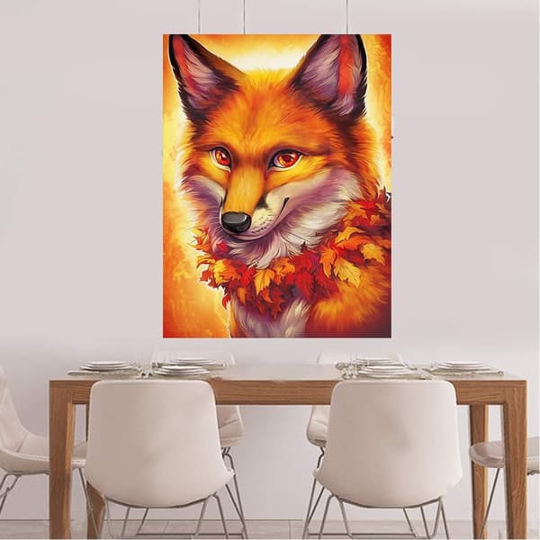 30 x 40 cm DIY 5D Diamantmaleri Ræv E