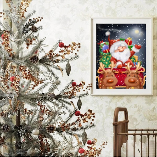 (30x40cm) Santa Claus Diamond Painting Kits, Christmas Diamond Art Kit for Adults, 5D Diamond Paintin