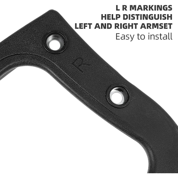 41×23×6cm Kontorstol 2 stk. Ring Arm Udskiftningsdele Rullestol Tilbehør Plaststole Sort Armlæn Del Tilbehør