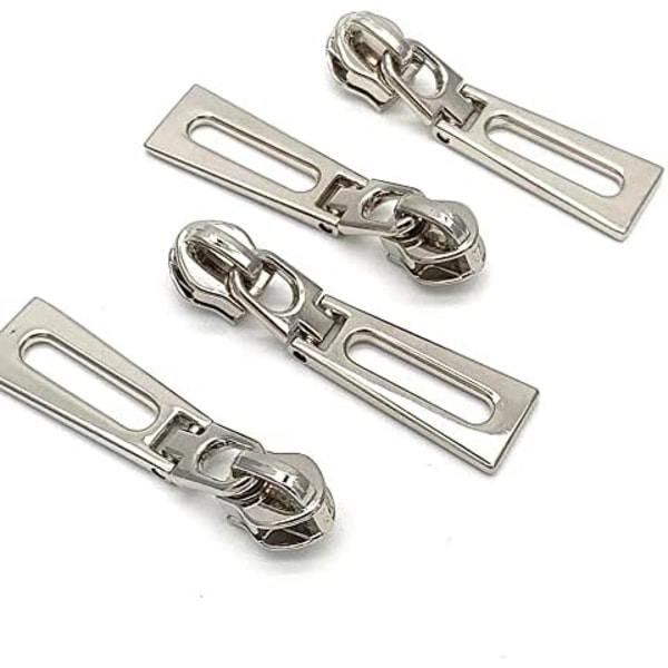 #5 Dragkedjor Silver Metall Dragkedjehuvud 25st Bulk Heavy Duty Nylon Coil Dragkedja för Väskor Sömnad