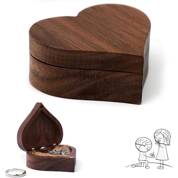 Ecrin Bague, Boite Alliance Mariage, Boîte en Bois pour Allianc