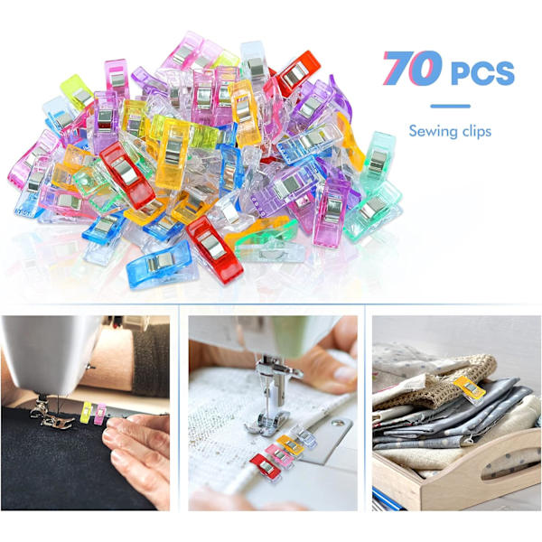 70 stk. klemmer til syning, sy klemmer, vidunderlige plastik klemmer til