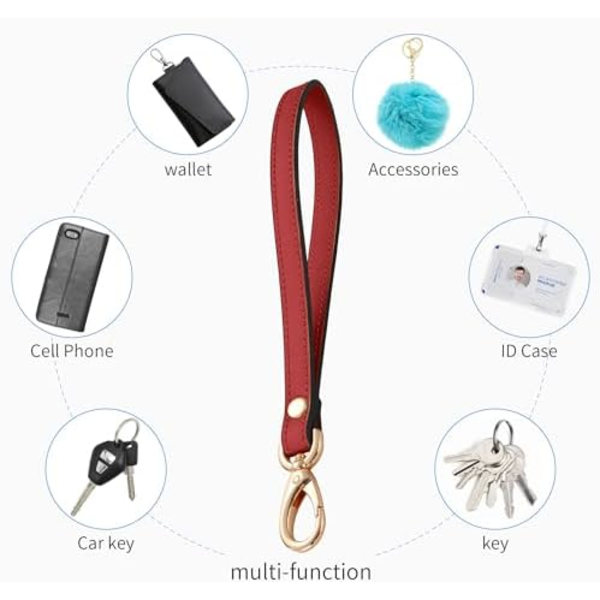 19 cm håndleddsreim, ekte lær håndleddsstropp erstatning for lommebok veske clutch pose telefon