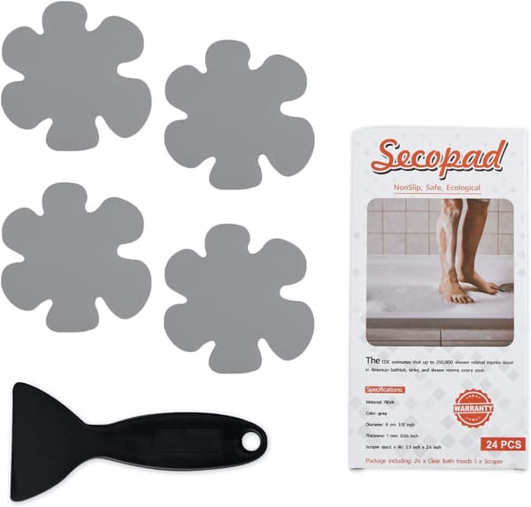 Grå Premium Anti-Skli Badekar Klistremerker med Squeegee