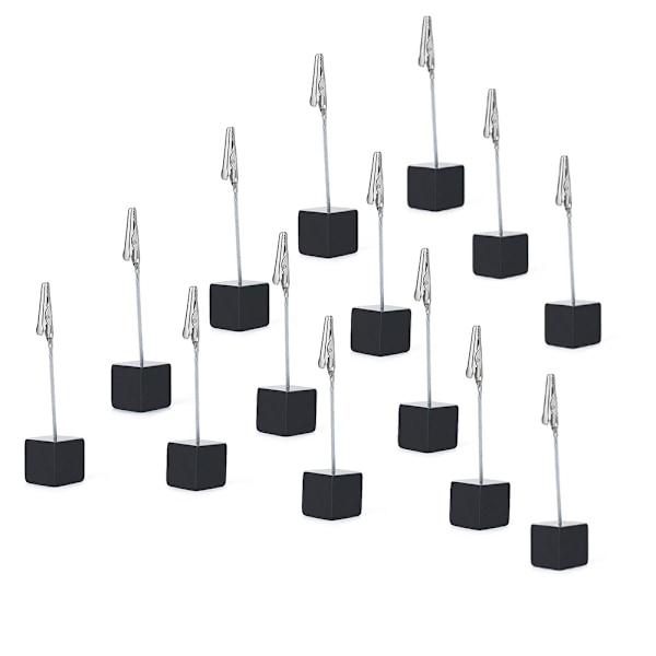 Svart Memo Clip Fotohållare, 15PCS Memo Clip Hållare Stativ för Kontorsmemo, Bröllopsbord Namn, Disp