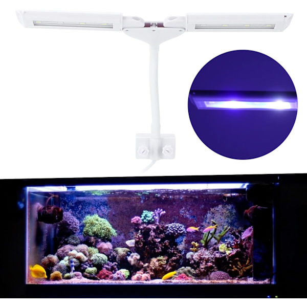 Holdbar og sikker energibesparende LED-akvarielampe, justerbar LED-akvarielampe, hvid