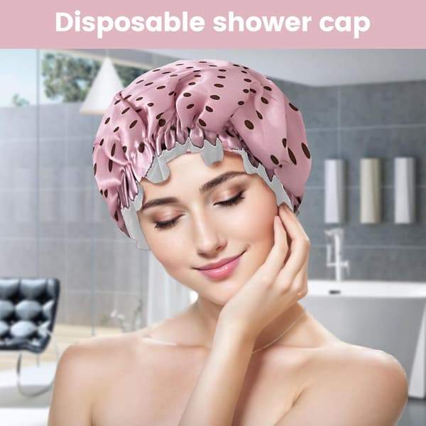 Duschmössa, Elastisk Badmössa, Återanvändbar Hatt med Elastiska Band för Kvinnor och Flickor, Dusch, Spa, Salong