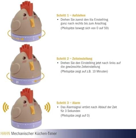 6x7cm Mekanisk Køkken Timer, Sød Kylling Timer til Børn, Opvinding 60 Minutter Manuel Nedtællingstimer til Klasseværelse, Hjem