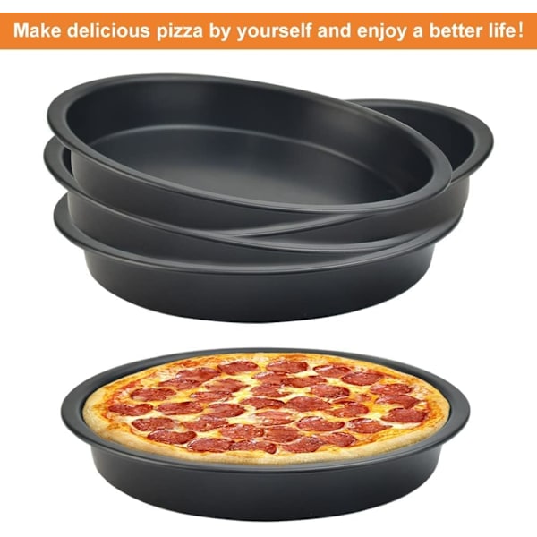 4 kpl piirakkavuokia, halkaisija 16,5 cm, quiche-vuoka, pyöreä hiiliteräksinen piirakkavuoka, tarttumaton uunivuoka piirakoille, pizzavuoka jälkiruokien quiche-kakkujen leivonnaisille