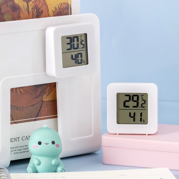 Liten digital hygrometer innendørs termometer romtermometer temp