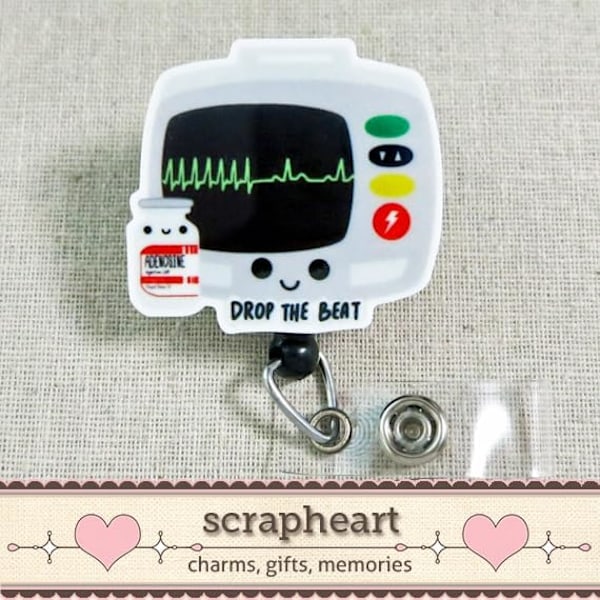 Sykepleier Liv ID-holder, Morsom Hjertemonitor Badge Reel, ER Sykepleier Badge ID-holder, Adenosin Badge Clip, Kardiologi Badge
