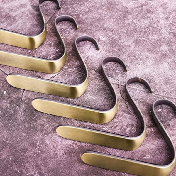 6 Stykker Bronse Jule Strømpeholder Metall Peis Strømper Hengere Jule Strømpe Klips for Julefest De