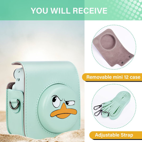 Etui til Fuji Instax Mini mini8/8+/9, PU læderbeskyttende etui til Fujifilm Instax Mini mini8/8+/9