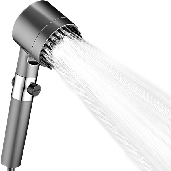 Håndholdt brusehoved, vandbesparende brusehoved med filter, 4 tilstande, højt tryk, vandbesparende, Ba