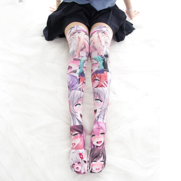 3D Japanese Anime Print Stockings Cosplay Cute Long Ahegao S