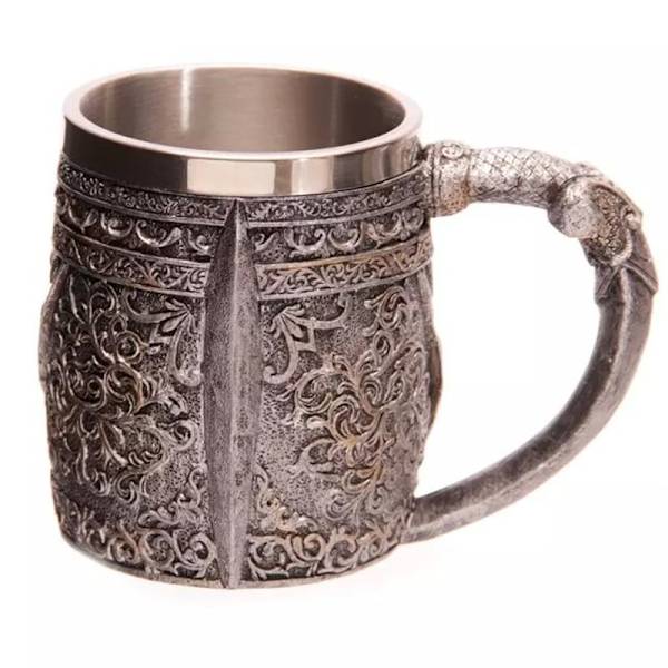 Vikingekranie Kaffe Krus Rustfrit Stål Ølkrus Gave til Mænd Fars Dag Gaver, Halloween 3d Skul