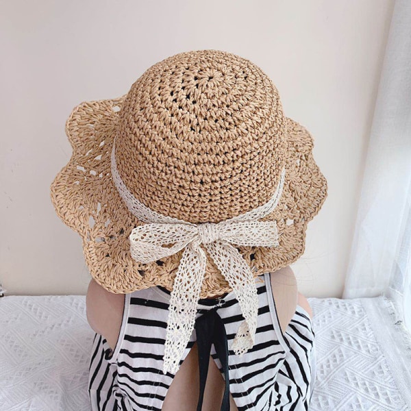 Baby Toddler Girls Straw Sun Hat Summer Beach Hat Suitable F