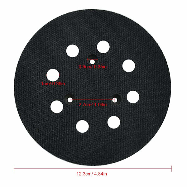 1 stk. 122mm Slibeskive med 8 Huller Slibeskiver Makita 5 Tommer Slibeskive til Makita BO 5010, 5030, 5031, 5041, DeWalt DW420,