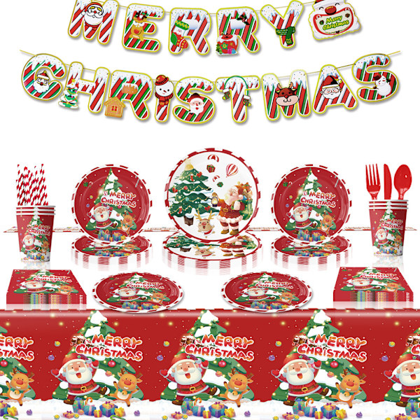 （2 styk）Julefestservice, Julepapirtallerkener f