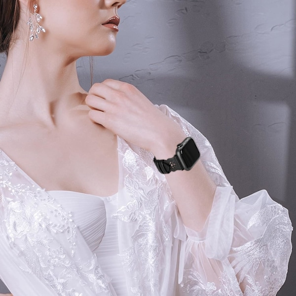 2 kpl pitsi nahkahihnat yhteensopiva Apple Watch 42/44