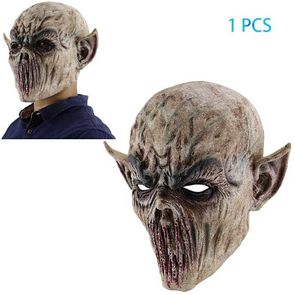 Läskig Halloween-mask Terror Ghost Devil Mask Dance Party Scary Biochemical Alien Zombie Caps Mask, H