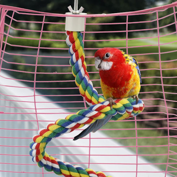 Papegojställning Rep Budgie Klätterrep Fågelbur Leksak Tillbehör för Kakadu/Lovebirds (80cm)