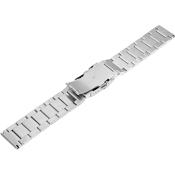 Solid Two Tone Stålrem 24mm Silver Rostfritt Borstat Yta