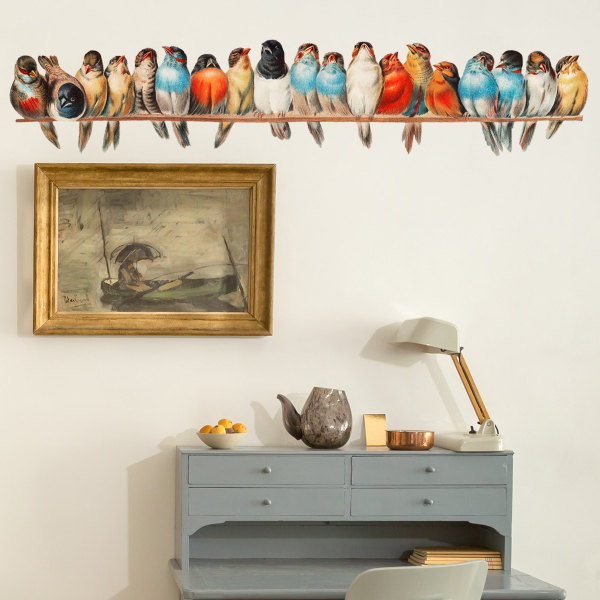Akvarelli Birds -seinätarra, Creative Flying Bird Wall Sti