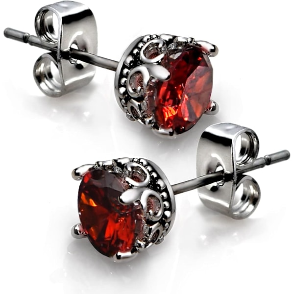 Retro Mørke Sky Stud Øreringe, Hypoallergeniske Rustfrit Stål Cubic Zirconia Øreringe