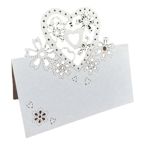50 Bryllupsbordkort Placeringskort Dørkort Foldbare navne Papir Hvidt Bordkort til Decorati
