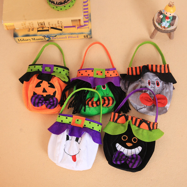 Halloween Trick Or Treat-tasker Candy Tote Bag, 5 stykker Halloween