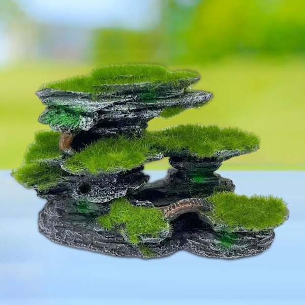 Akvarium View Stone Resin Akvarium Dekoration Betta Huler Stenlandskab, Stenhule til Fisk, Stenlandskab