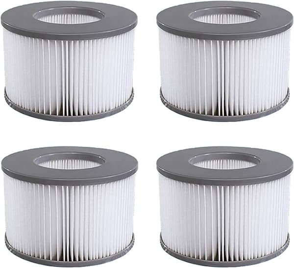 Pakke med 4 erstatningsfilterpatroner for Whirlpool oppblåsbart basseng