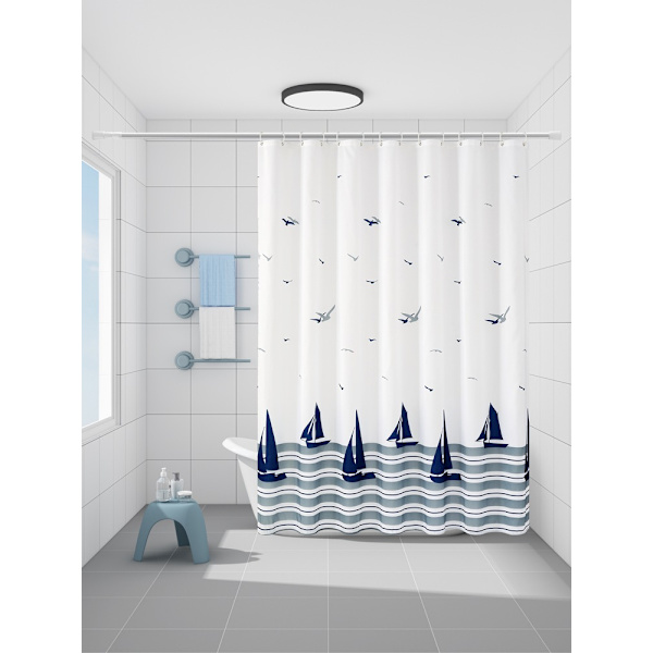 Dusjforheng 150x180 Vektet Hem, Muggbestandig, Vaskbar,