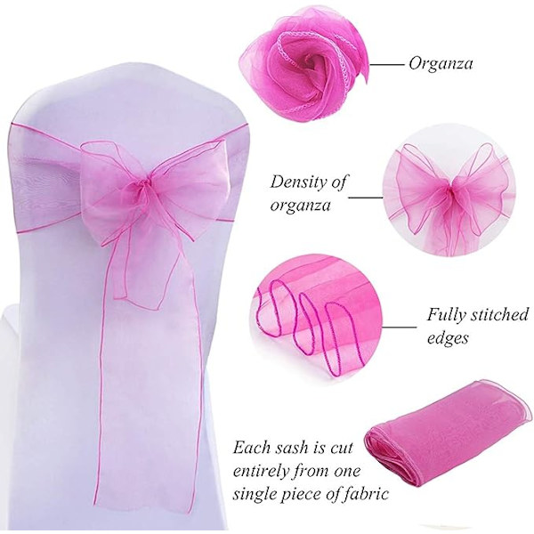 Sininen unelma ruusu 50 kpl ORGANZA nauha 18 * 275cm, tuolinpäällinen ei sisälly