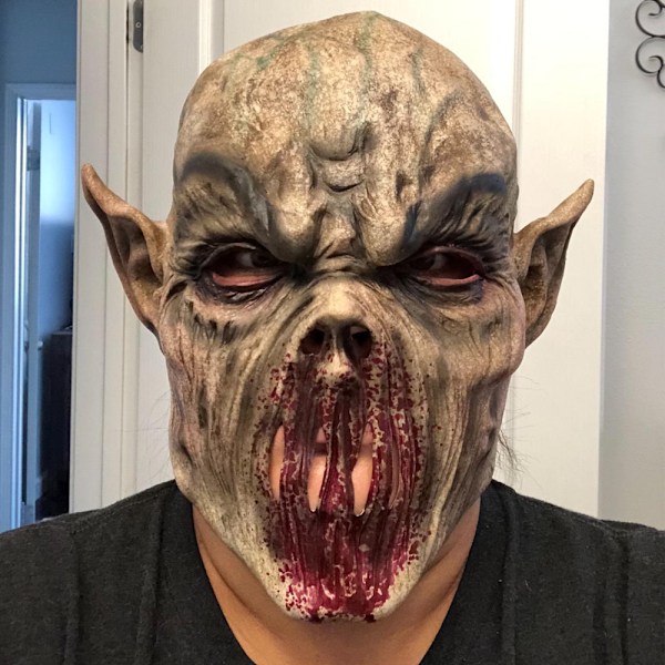 Läskig Halloween-mask Terror Ghost Devil Mask Dance Party Scary Biochemical Alien Zombie Caps Mask, H