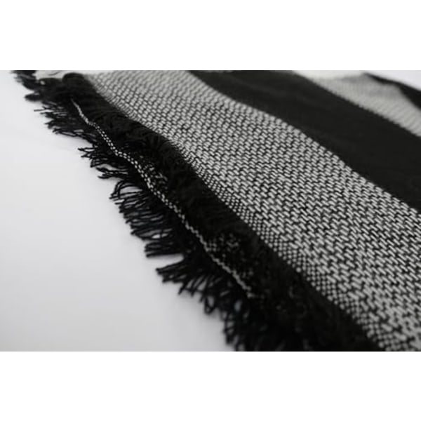 Varm Lang Sjal for Kvinner Vinter Wraps Store Sjal Strikkede Kashmir Følelse Rutete Trekant Sjal