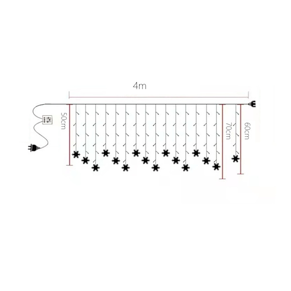 (sininen) LED-lumikidejäänauha Joulukoristevalo Sn