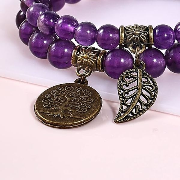 Naturstensarmband - damarmband med naturliga pärlor - set