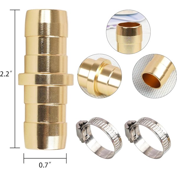 4-pak Have Slange Reparationskit, Slangekobling Reparationskit med Rustfrit Stål Klemme, Passer til 3/4\"-5/8\" Vand Slange Reparation F