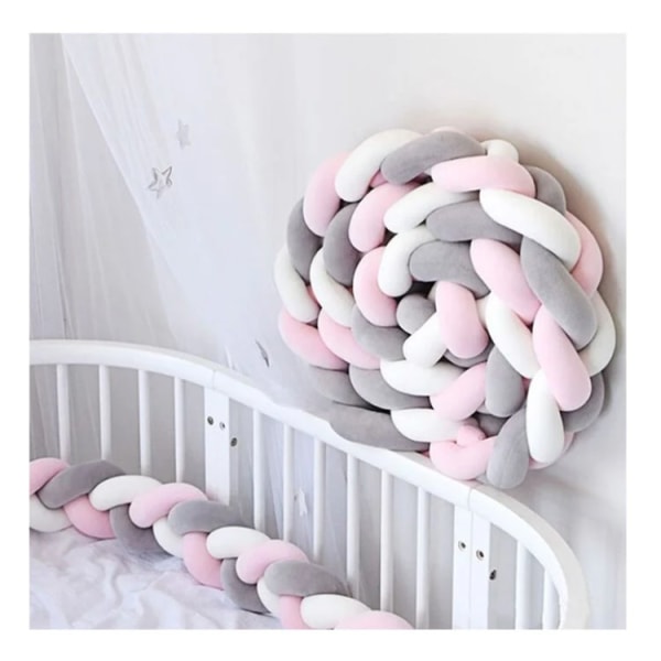 3M braided bed bumper, dark blue and blue and gray color Baby bed bumper