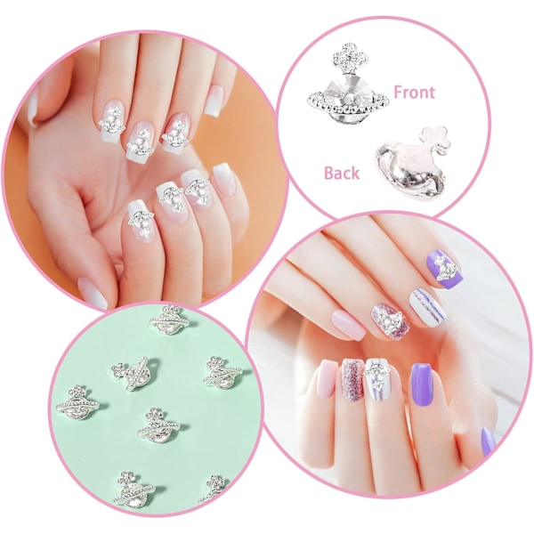 20 stk. Planet Negle Charms, 3D Negle Rhinestones Neglekunst Zirkon Legering Manicure Smykker Sød Glitter Na