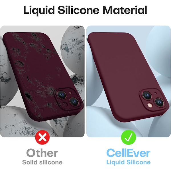 Duty Silikondeksel for iPhone 14 - Militær Fallbeskyttelse, Kameraskjerm, Riperfri Innside, Vin