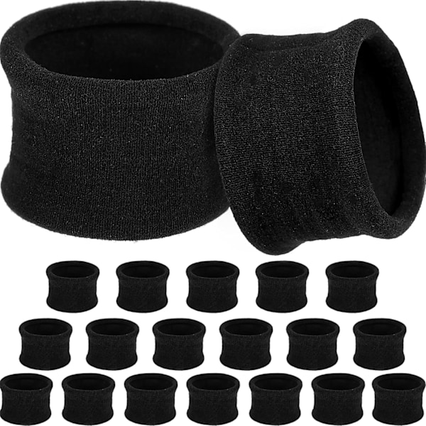 B Store bomulds elastiske hårelastikker, hårbånd, hestehaleholdere, pandebånd til tykt, kraftigt eller krøllet hår, 6,5 cm i diameter, sort, 20 stk.